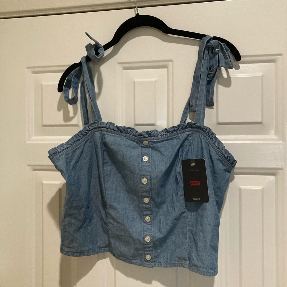 Levi Blue Women's crop Top